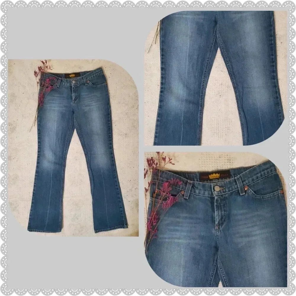 ✨BOGO FREE✨ Todd Oldham Bootcut Blue Distressed Denim Boho Flared Jeans 32